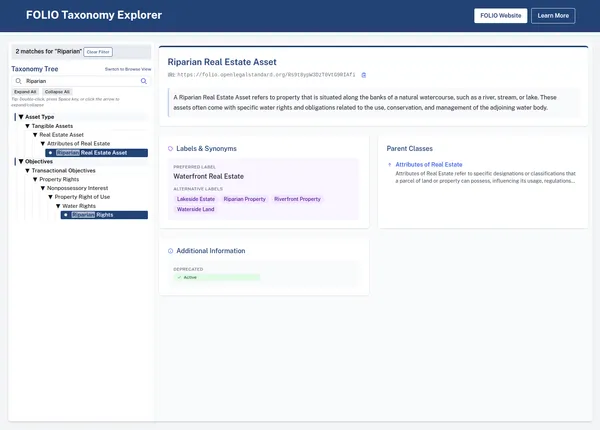 FOLIO Taxonomy Explorer Interface